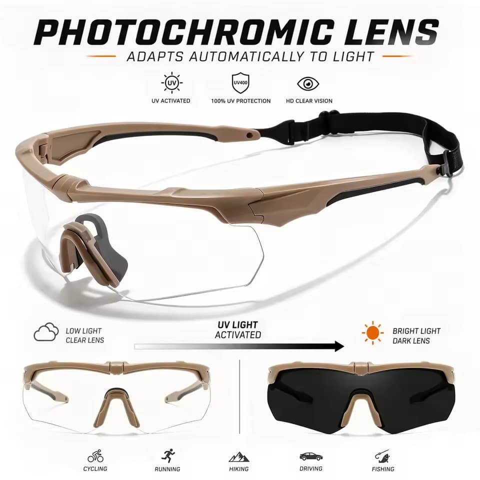Óculos de Proteção Esportivos Fotocromáticos